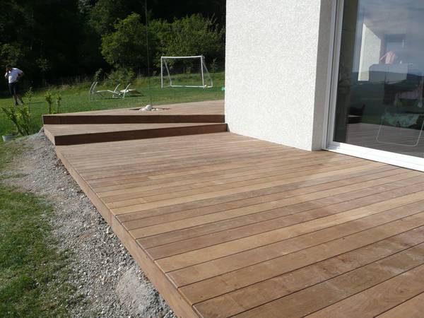 pose terrasse bois sur beton